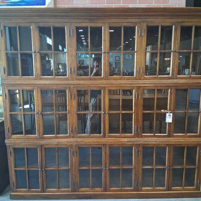 Large 4 Pc Wood Wall Display Cabinet