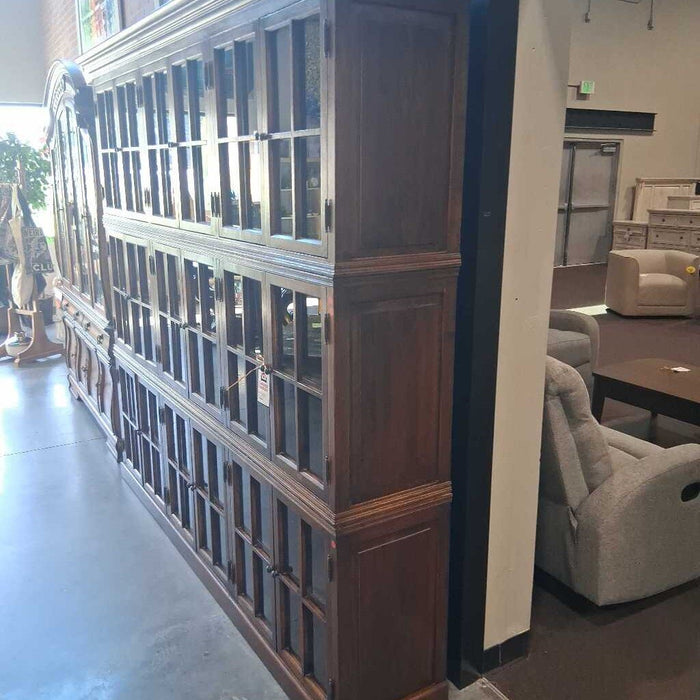 Large 4 Pc Wood Wall Display Cabinet