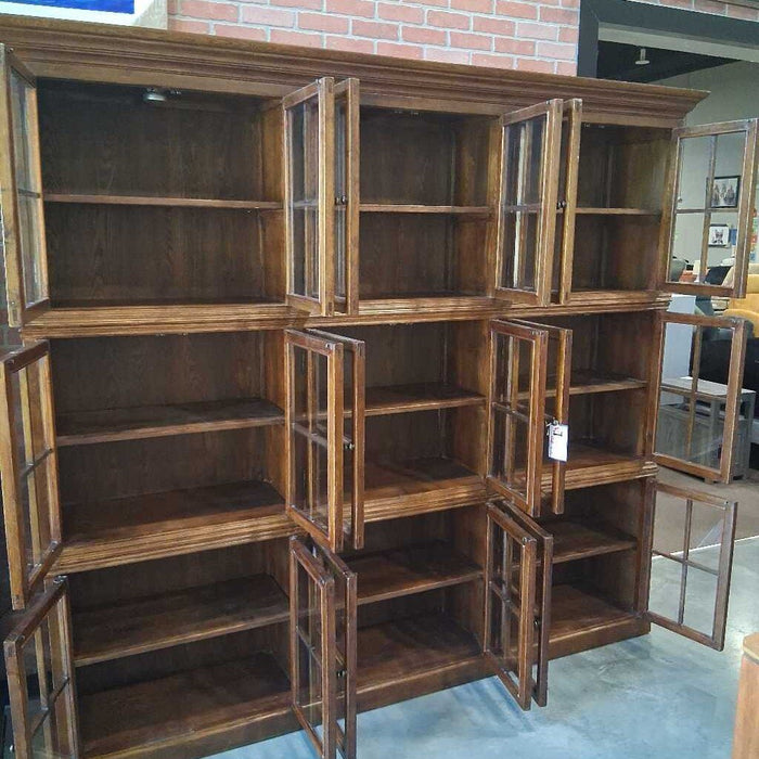 Large 4 Pc Wood Wall Display Cabinet