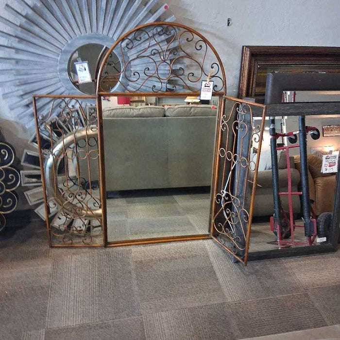Arched Metal Frame Mirror w/ Doors