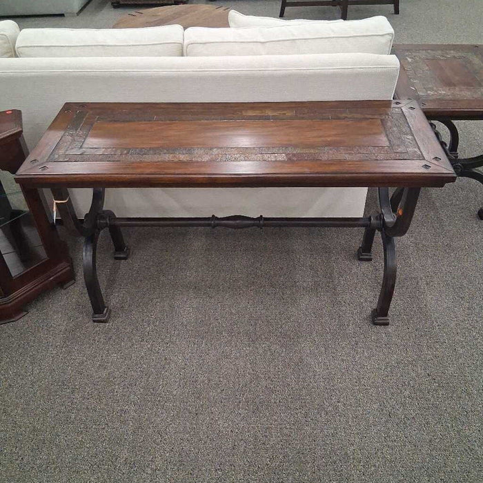 Tile Top Wood Entry Table