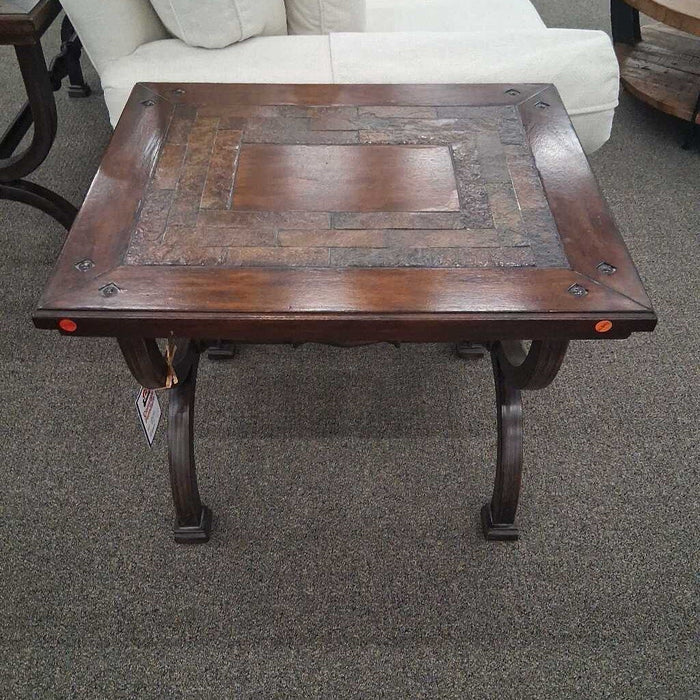 Tile top Wood End Table (Has Wear)