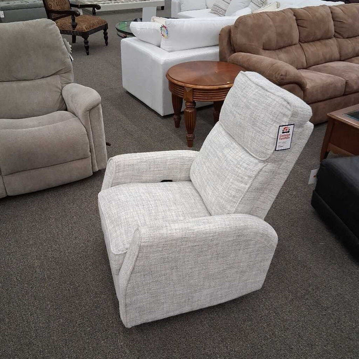 White Fabric Swivel Recliner