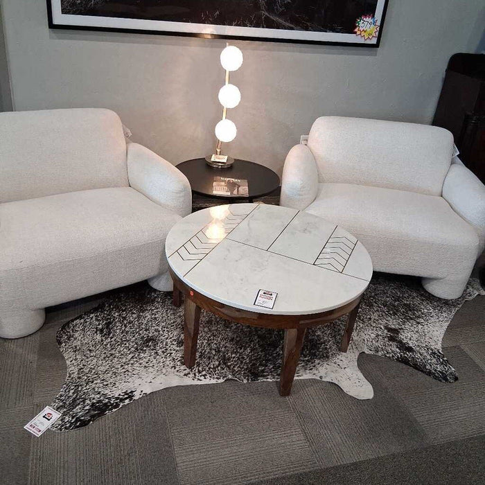 Marble Top Coffee Table w/ Gold Accents