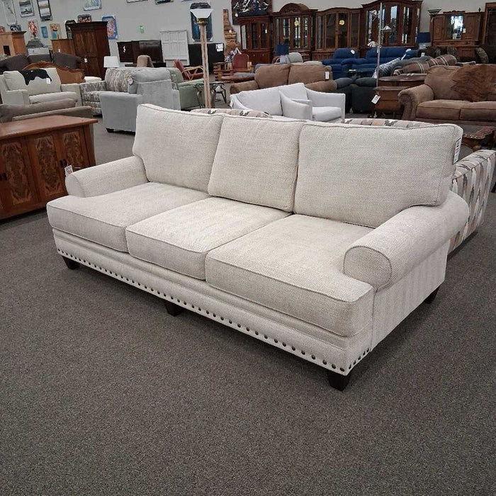 Corinthians White Fabric Sofa