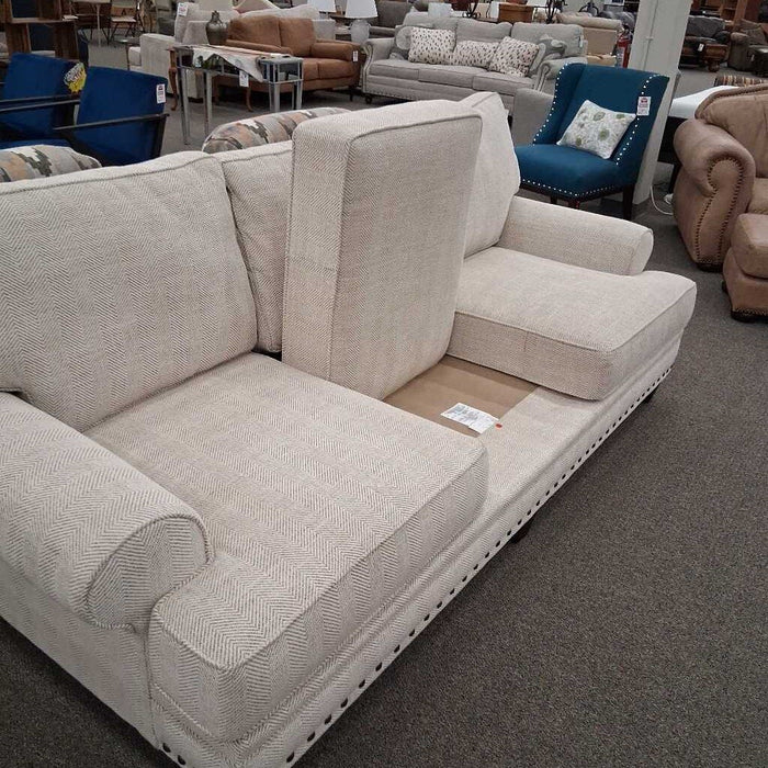 Corinthians White Fabric Sofa