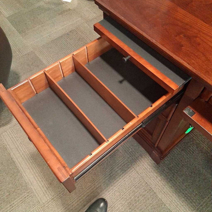 Cherry 2 Pc Executive Deck w/ Hutch