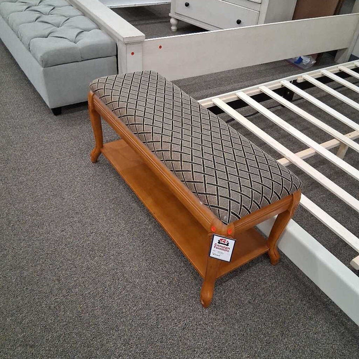 Pattern Fabric Wood Bench
