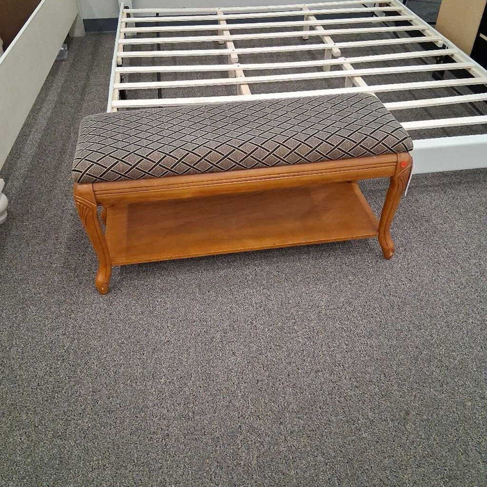 Pattern Fabric Wood Bench