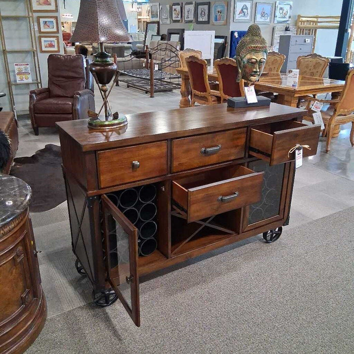 Brown Wine Cabinet on Faux Castors