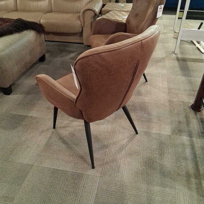 Brown Fabric Accent Chair