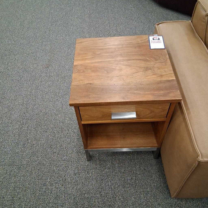 Wood & Metal end table w/ drawer