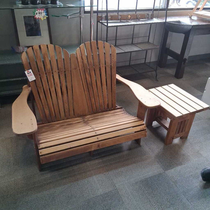 Locally Made Adirondak Bench & Table