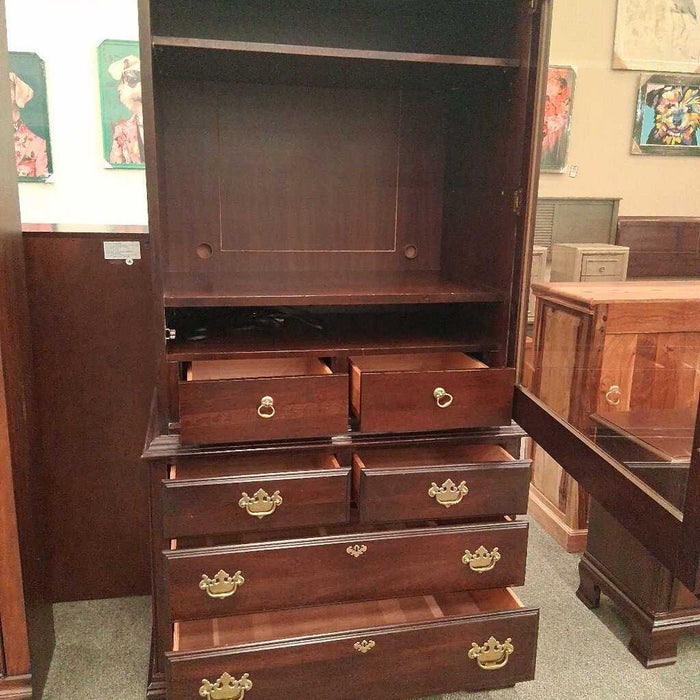 Kincaid Cherry Glass Front Armoir