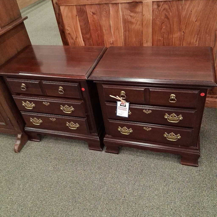 Pair Of Kincaid Cherry 3 Dwr Nightstands
