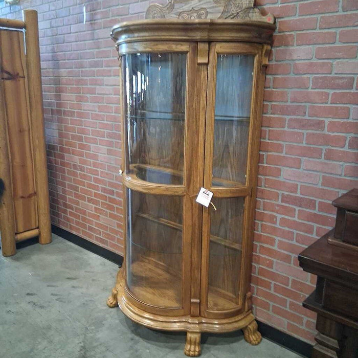 Large Oak Curio Cabinet