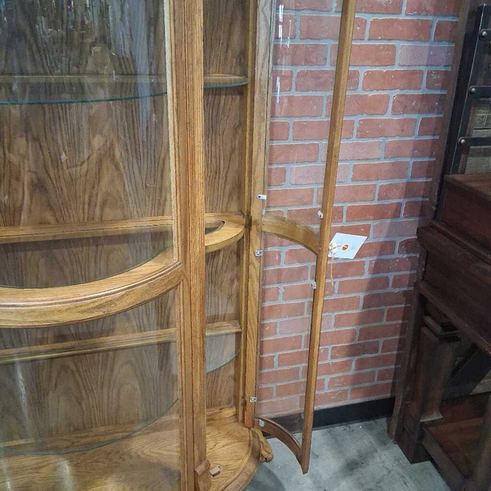 Large Oak Curio Cabinet