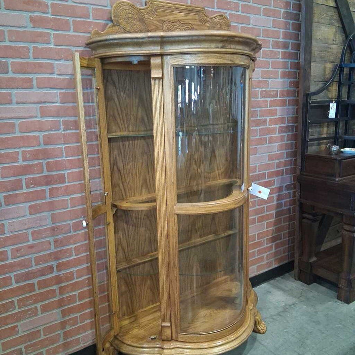 Large Oak Curio Cabinet