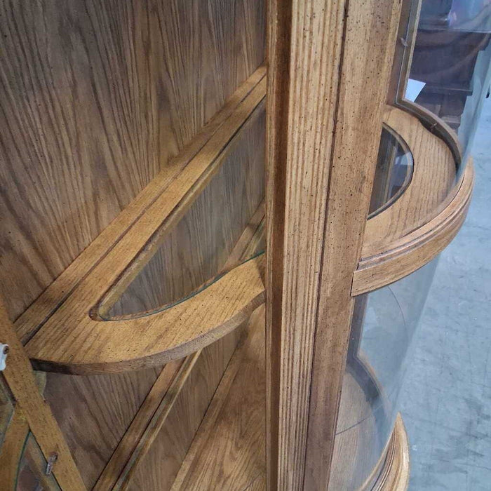 Large Oak Curio Cabinet