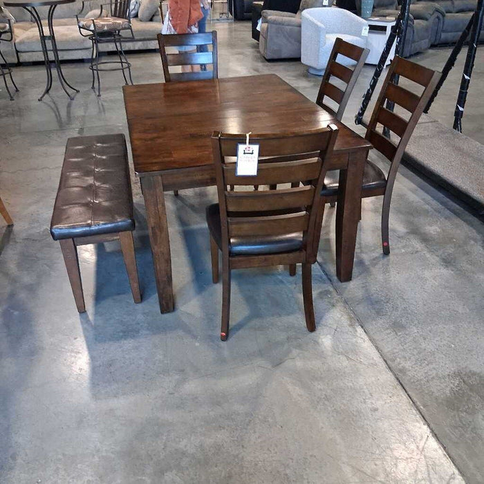 Dark Wood Butterfly Table w/ 4Ch 1B