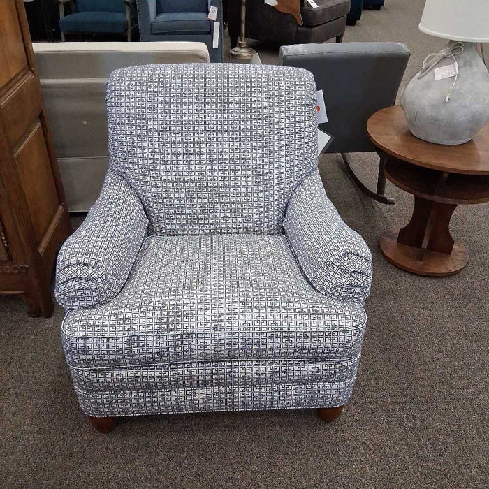 Ethan Allen Blue Pattern Accent Chair