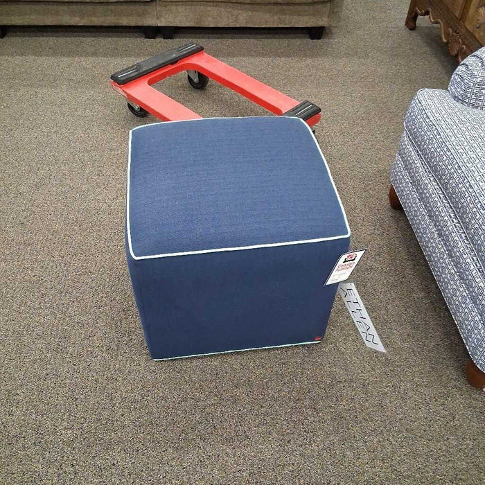 Ethan Allen Blue Ottoman
