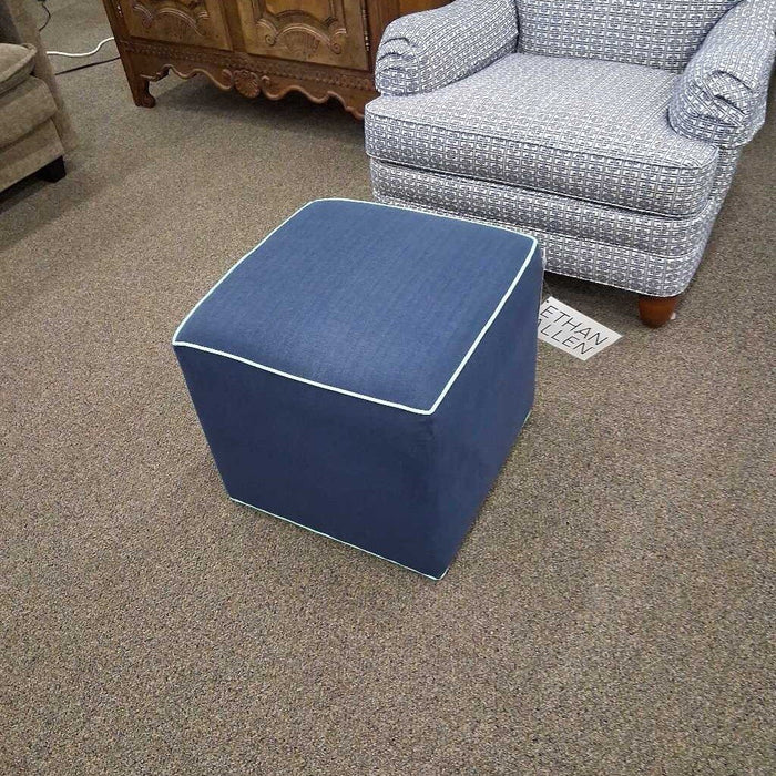 Ethan Allen Blue Ottoman