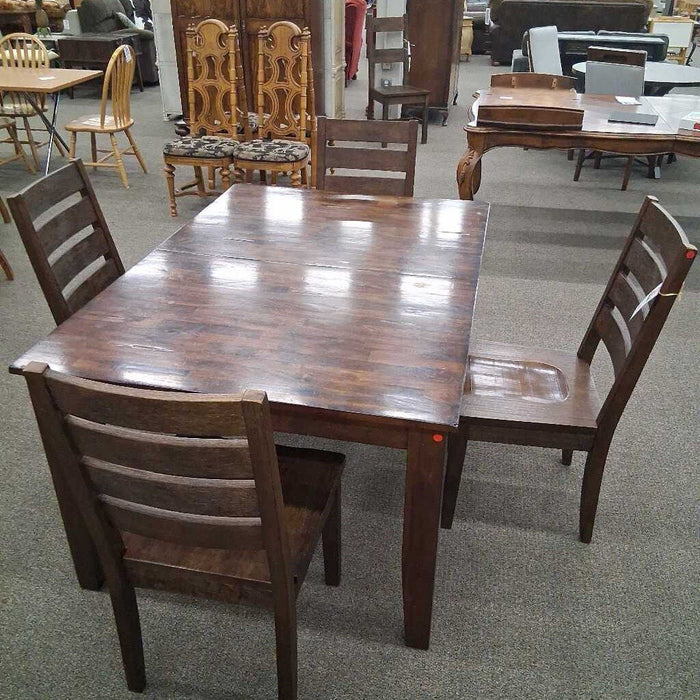 Dark Brown Dining Table w/ 4 Chairs 1L