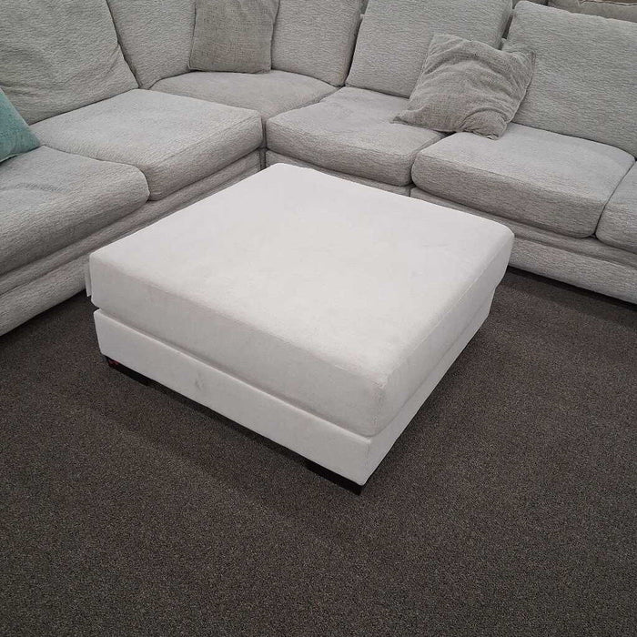 Large White Fabric Ottoman