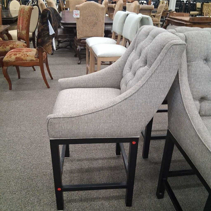 Grandinroad Set of 4 Gray Fabric Barstools