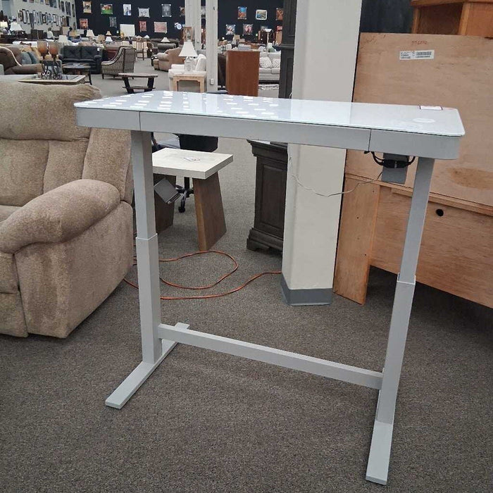 White Adjustable Desk w/ Pwr