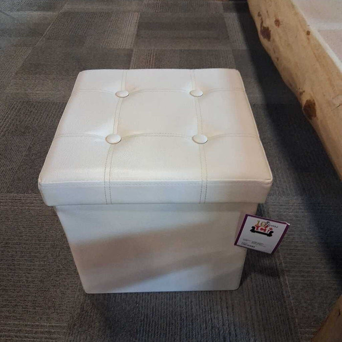 Small White Storage Ottoman