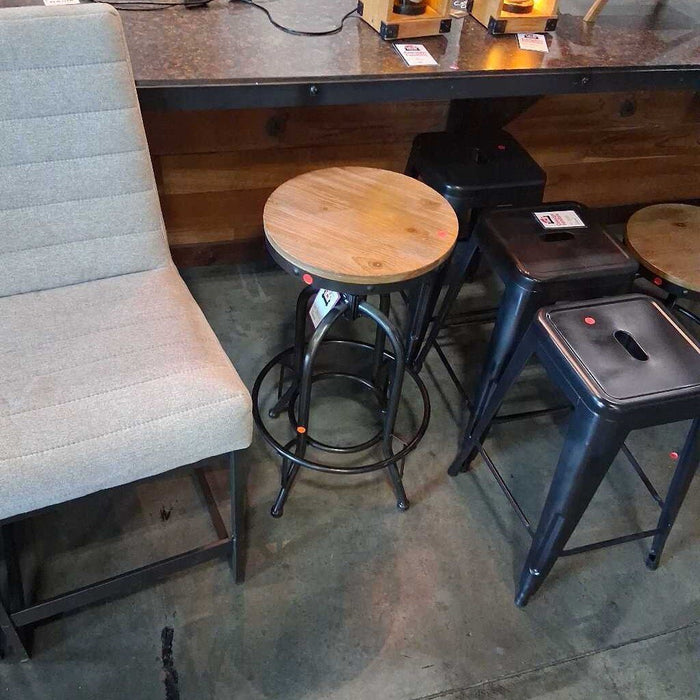 Wood Top Swivel Barstool