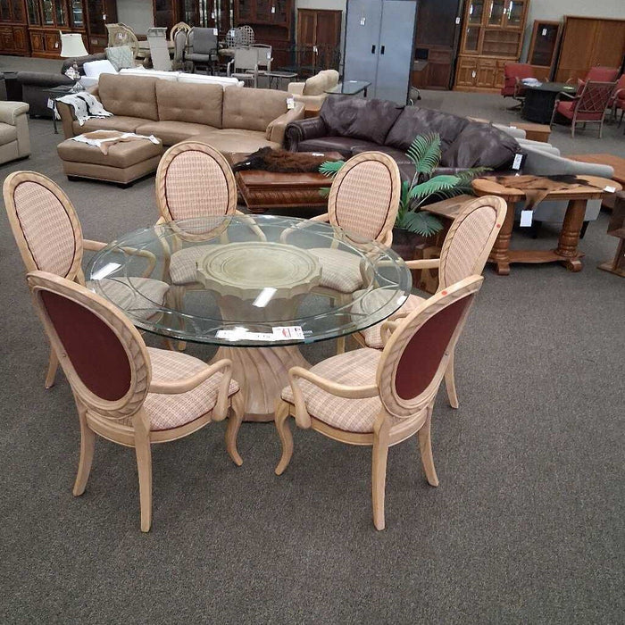 Bernhardt Glass Top Dining Table w/ 6 Chairs