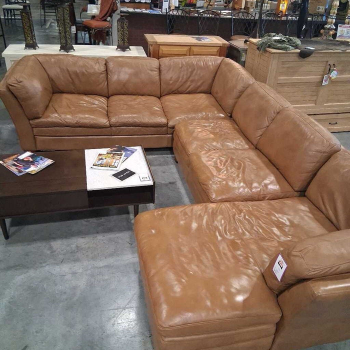 3 Pc Camel Sectional w/ Chaise