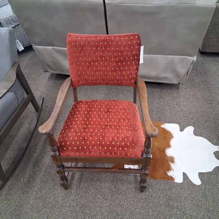 Red Felt Accent Chair