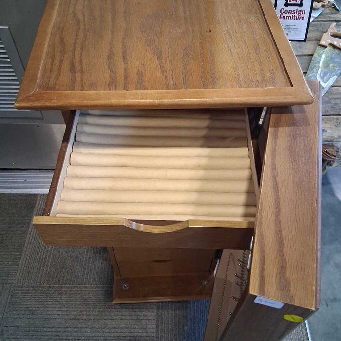 Powell Oak Jewelry Cabinet