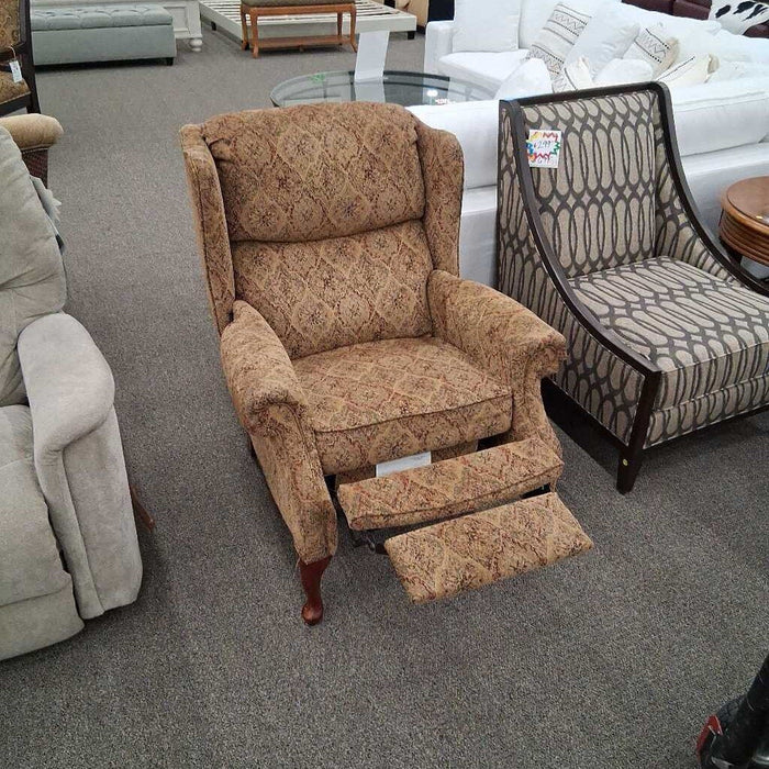 Brown Fabric Pushback Recliner