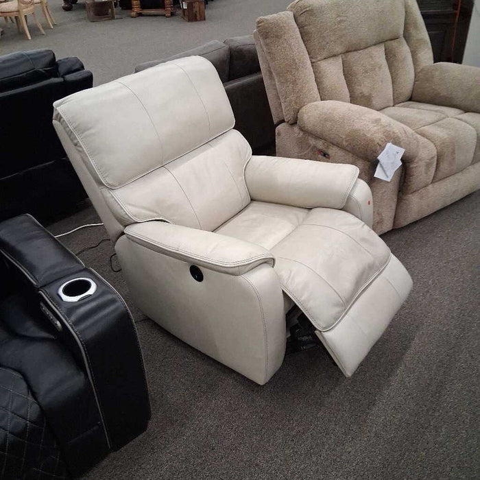 White Swivel Rocking Pwr Recliner