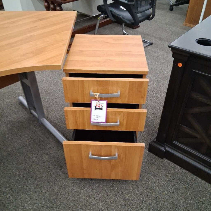 2 Pc Corner Desk w/ 3 Dwr File Cabinet