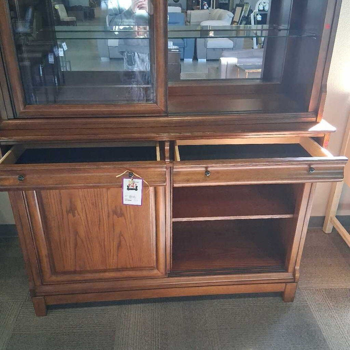 Ashley 2 Pc Hutch w/ Sliding Doors