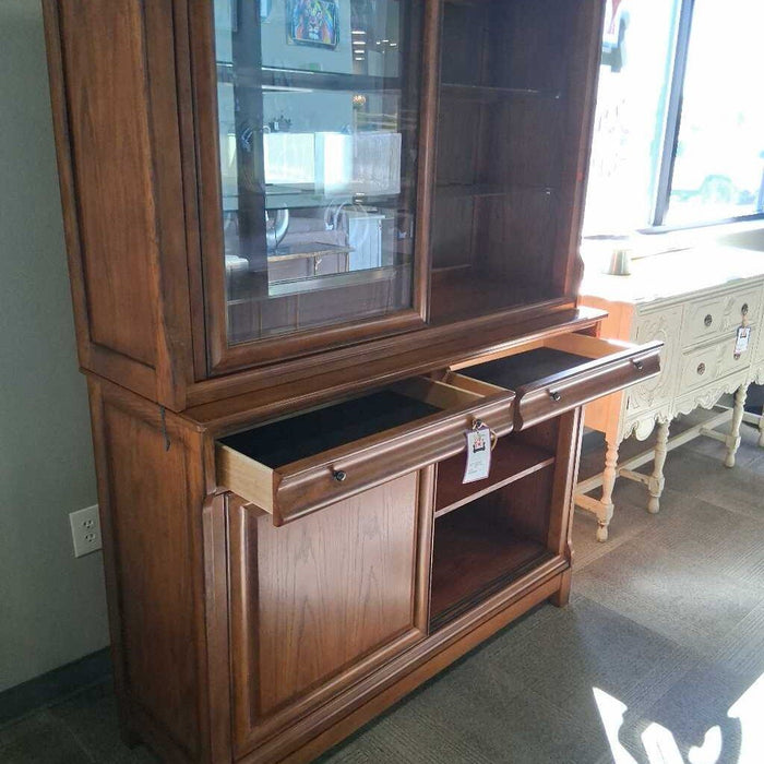 Ashley 2 Pc Hutch w/ Sliding Doors