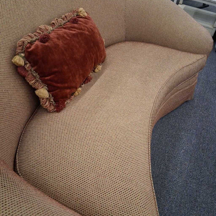 Drexel Heritage Gold Fabric Curved Sofa