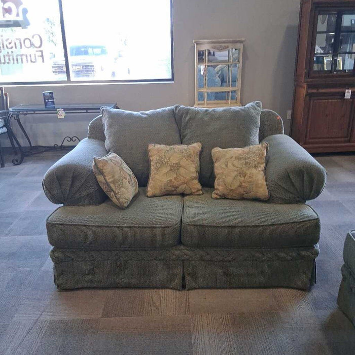 Oversized Sage Fabric Loveseat