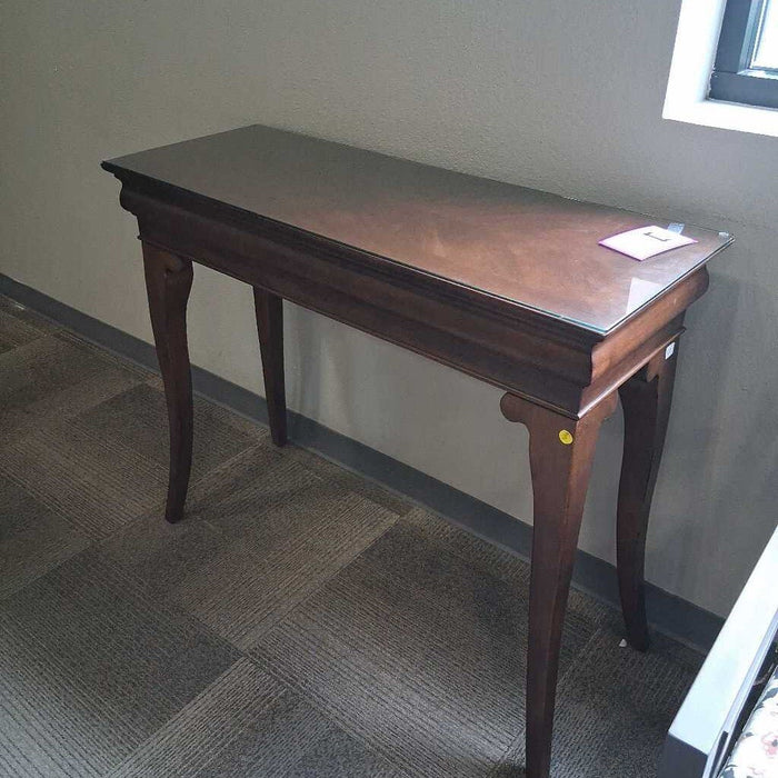 Glass Top Entry Table (DMG ON LEG)