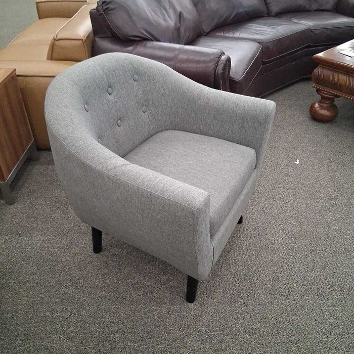 Gray Club Chair w/ Buttons