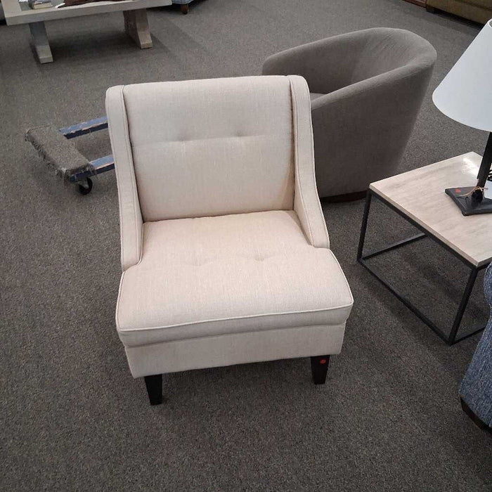 Beige Armless Accent Chair