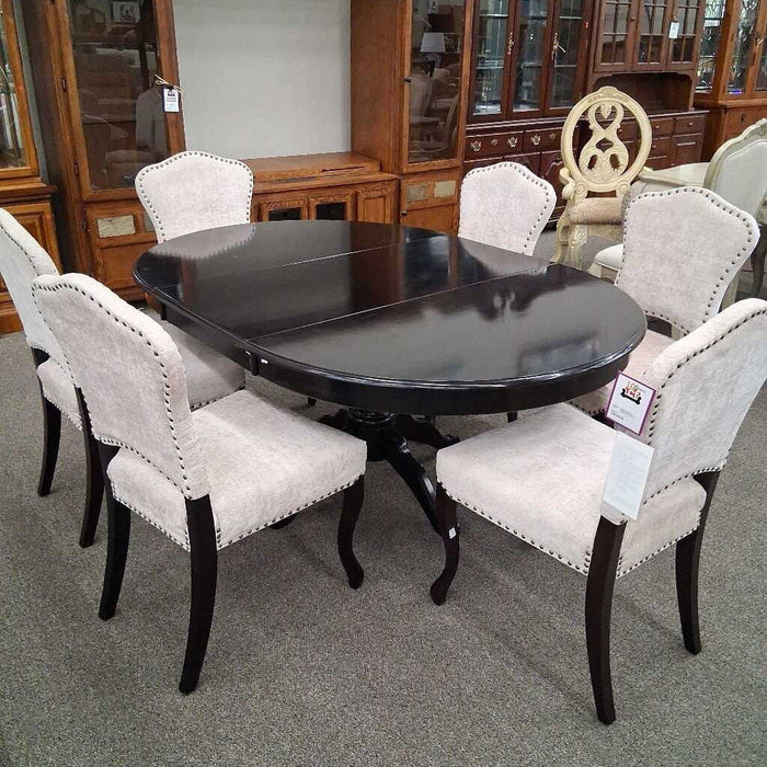 Peir 1 Black Dining Table w/ 6ch 1L