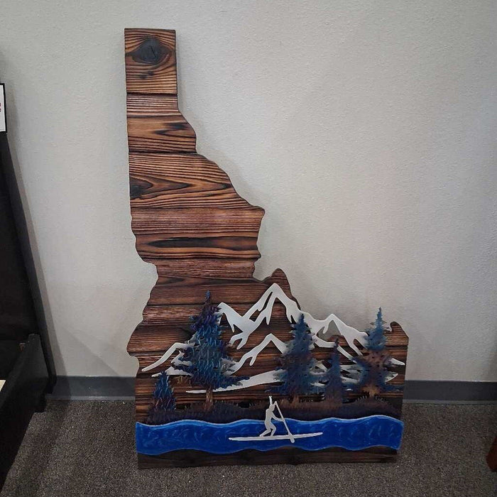 Custom 4' Idaho Sign w/ Blue Epoxy Accents