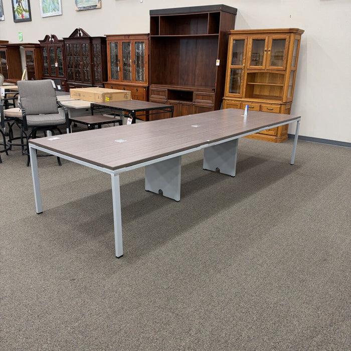 12' Gray Top Conference Table